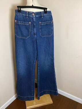 G. Label by Goop High-Rise Wide-Leg Jeans Size 28 Blue Denim